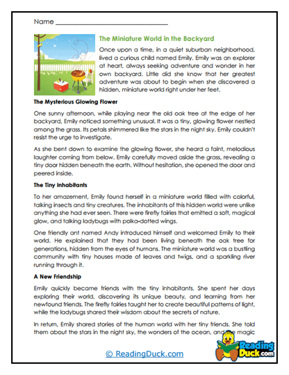 Miniature Discovery Worksheet