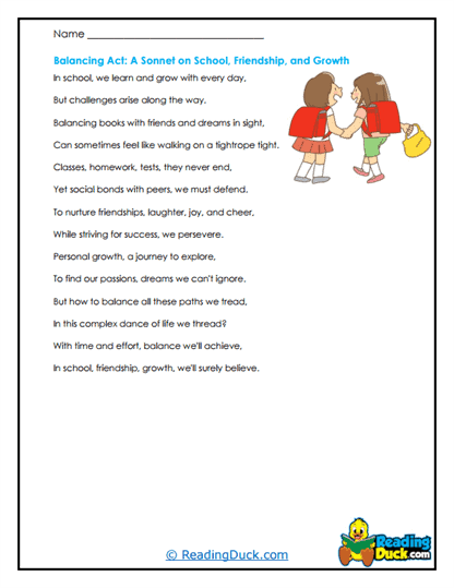 School Balance Worksheet