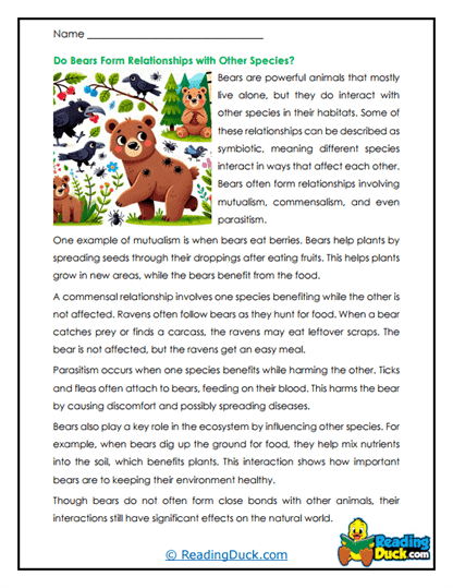 Wild Buddies Worksheet
