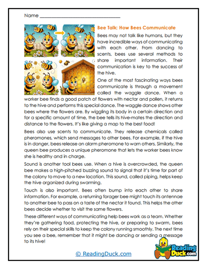 Dance Signals Worksheet