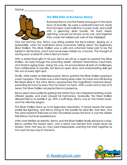 Silver Stallion Chase Worksheet