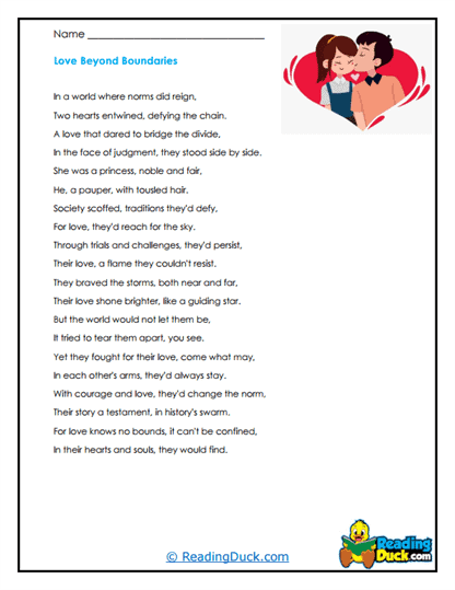 Timeless Love Worksheet