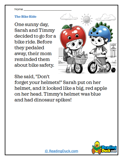 A Helmet Adventure Worksheet