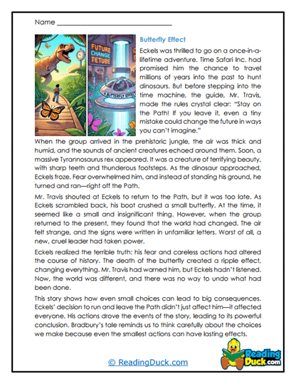 Butterfly Effect Worksheet