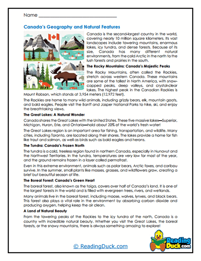 Nature Nation Worksheet