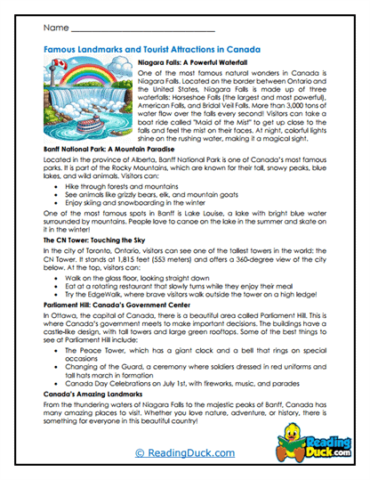 Iconic Canada Worksheet
