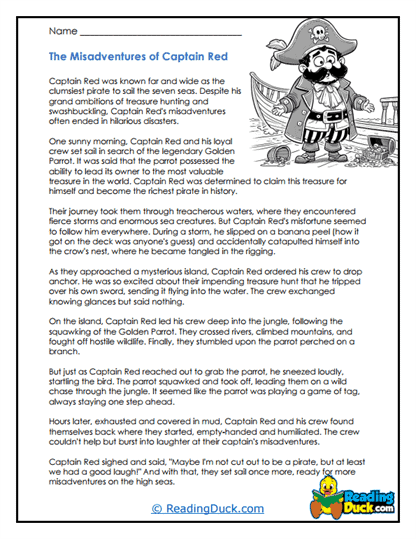 Pirate Pranks Worksheet