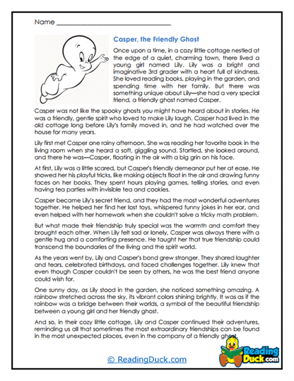Ghostly Friend Worksheet