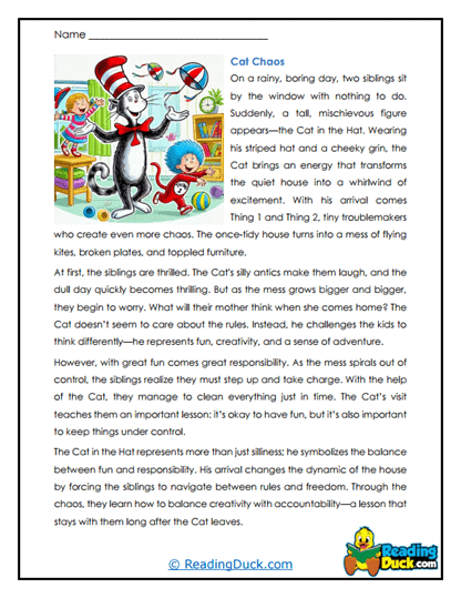 Cat Chaos Worksheet