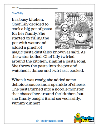 Pasta Magic Worksheet