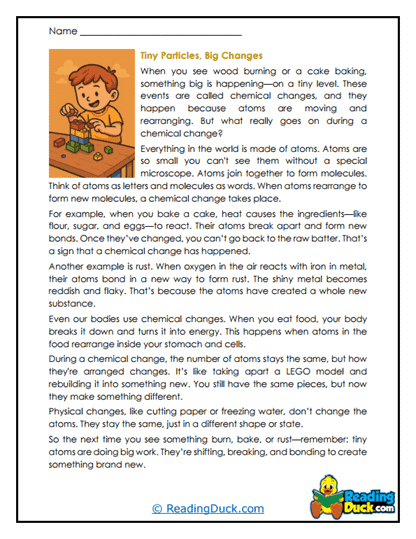 Tiny Particles, Big Reactions Worksheet