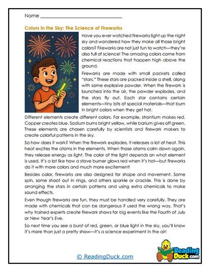 Exploding Colors Worksheet