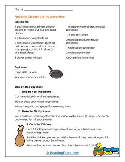 Stir-Fry Feast Worksheet