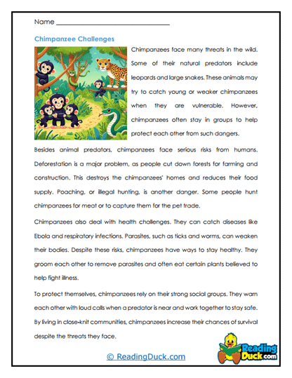 Wild Threats Worksheet