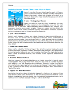 Countries of the World Reading Worksheets | Reading Duck.com