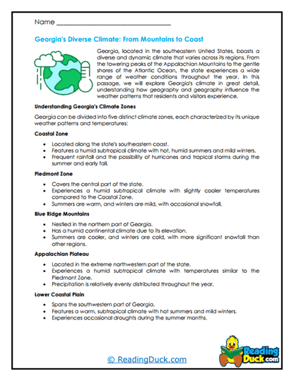 Peachy Weather Worksheet