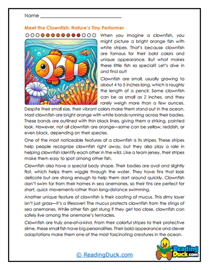 Striped Swimmers Worksheet