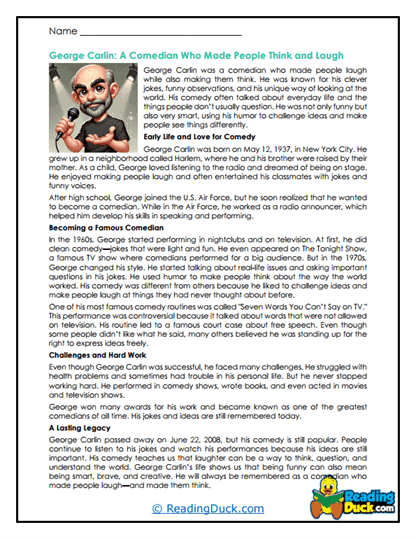 Thinking Laughs Worksheet