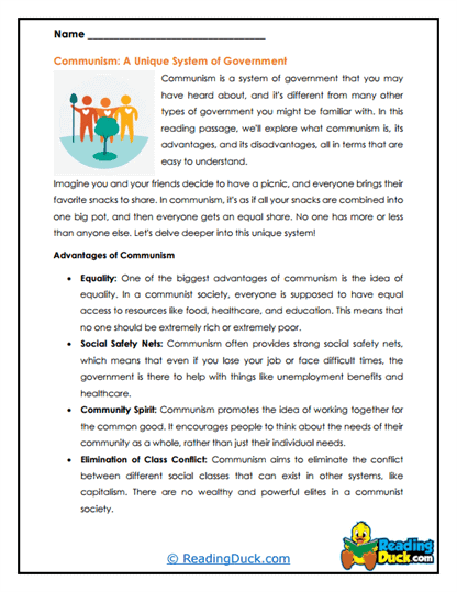 Communal Equality Worksheet