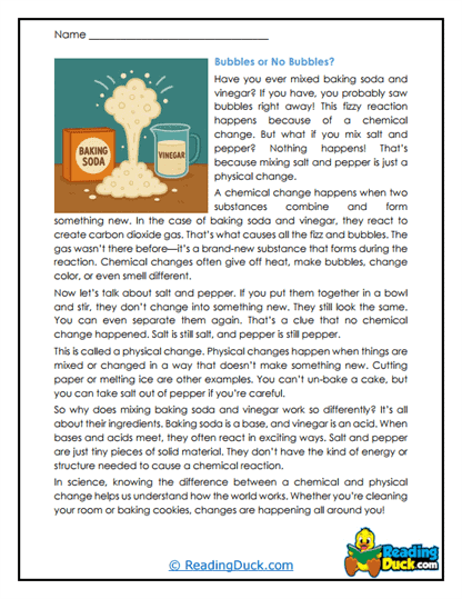 Fizz or No Fizz? Worksheet