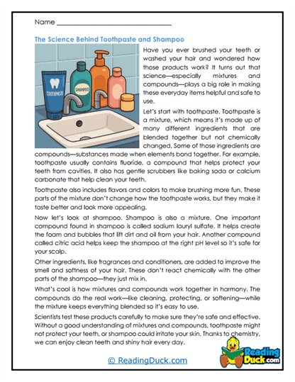 Kitchen Chemistry Worksheet