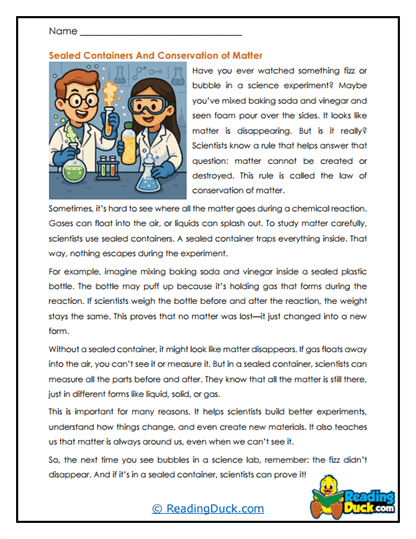 Why Scientists Use Sealed Containers Worksheet