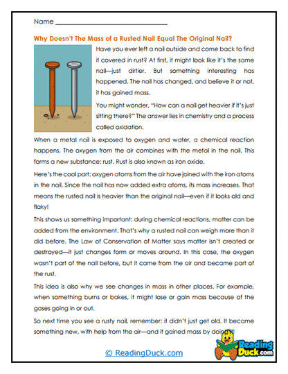 Rust That Weighs More? Worksheet