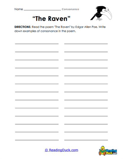 The Raven Worksheet