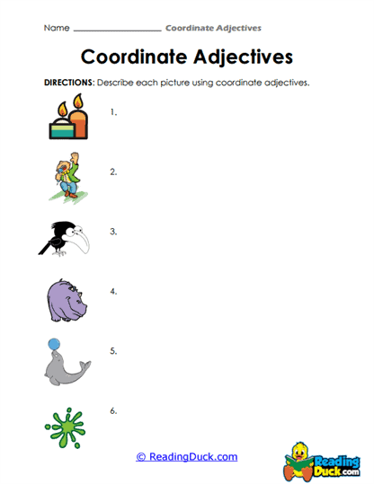 Picture Descriptions Worksheet