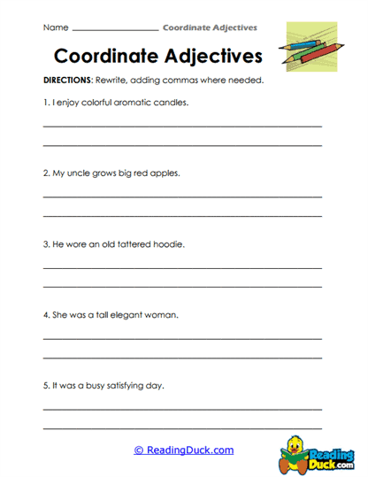 Comma Practice Worksheet