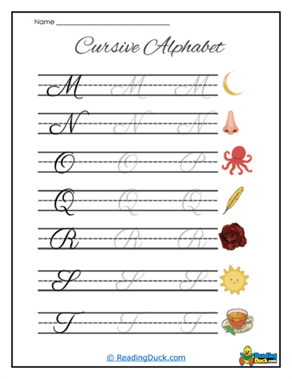 Octopus Alphabet Tracing Worksheet