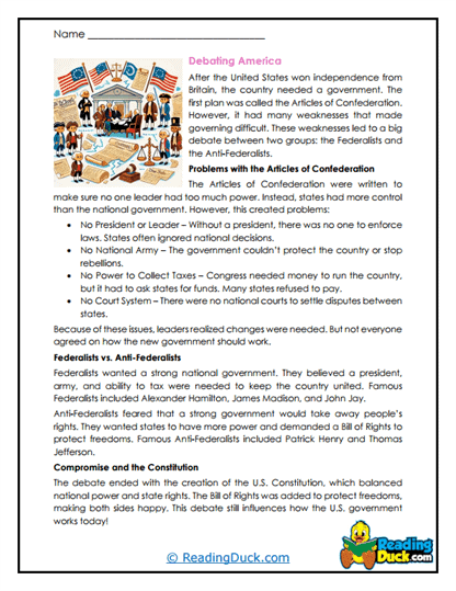 America's Debate Worksheet