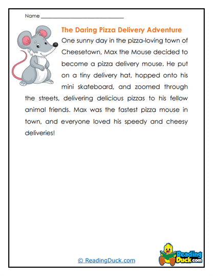 Pizza Mouse Dash Worksheet