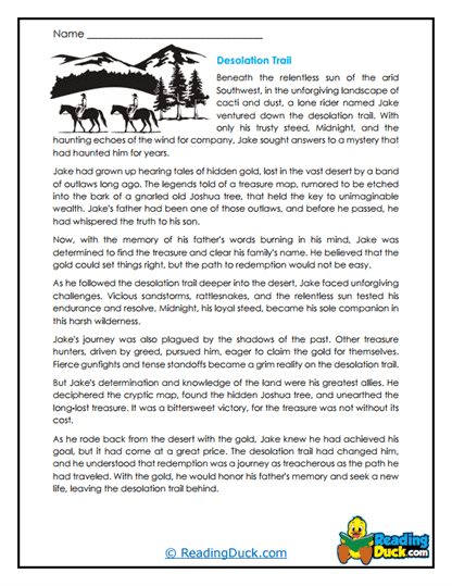 Treasure of the Desert Worksheet