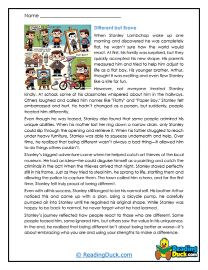 Brave & Different Worksheet