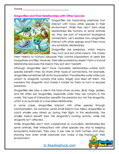 Species Connectors Worksheet