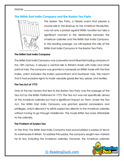 Tea Monopoly Worksheet