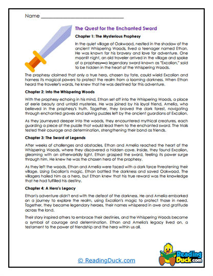 Sword of Destiny Worksheet