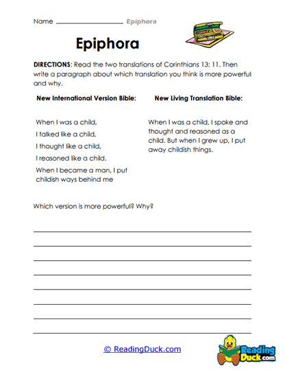 Power Comparison Worksheet