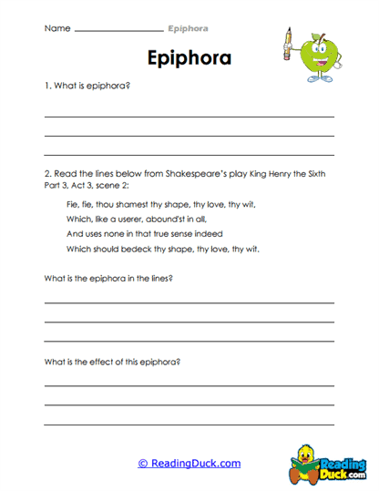 Close Reading Worksheet