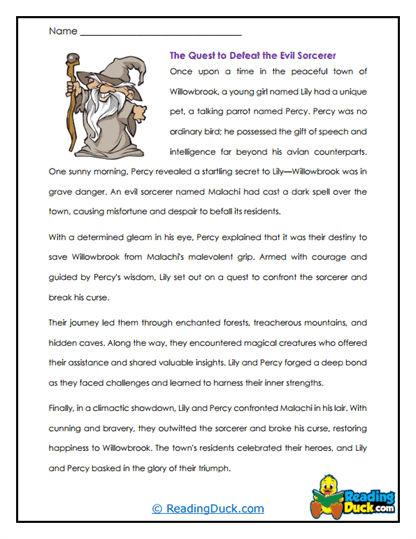 Sorcerer Showdown Worksheet
