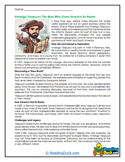 Naming America Worksheet