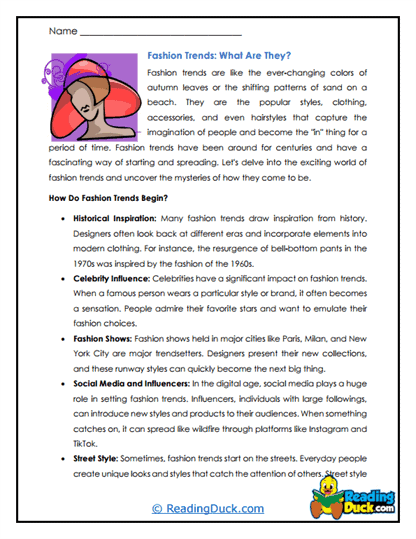 Trend Origins Worksheet