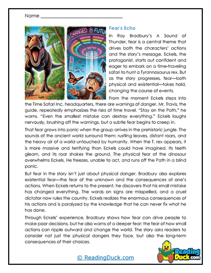 Fear's Echo Worksheet