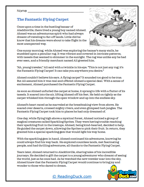 The Fantastic Flying Carpet Worksheet