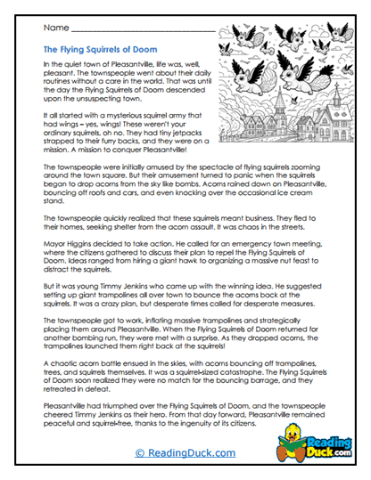 Squirrel Invasion Worksheet