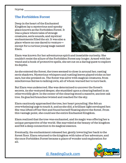 Magical Forest Worksheet