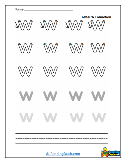 Wiggly W Worksheet