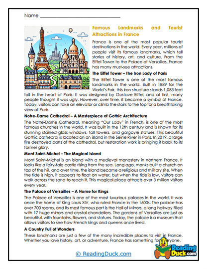 Paris Wonders Worksheet