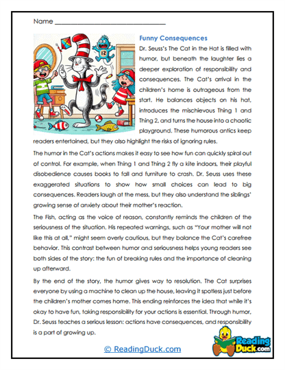 Funny Consequences Worksheet